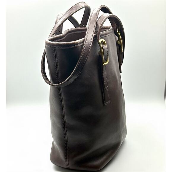 COACH 9803 Legacy Day Tote Mahogany Brown Leather Shoulder Bag Brass - Picture 6 of 11